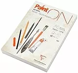Clairefontaine 96538C Blocco collato PaintON multi-tecnica - 40 fogli carta da disegno multi-tecnica Grana molto leggera - Bianca - A5 14,8x21 cm 250g