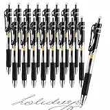 OFFCUP Penna Roller a Inchiostro Gel,16PCS Nero, a Sfera,0.5mm, Retrattile,Asciugatura Veloce per Scrittura,Appunti,Studio, Journaling e Schizzi, In Plastica Riciclata.