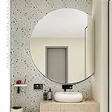 Specchio Da Bagno Semicircolare Senza Cornice, Specchio Da Parete Decorativo Irregolare, Specchio Cosmetico, Specchio Decorativo Asimmetrico Moderno Senza Cornice, 3 Stili Di Sospensione,Right,70cm