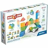 Geomag - Magicube 1+ Shapes - Blocchi Magnetici per Bambini - 4 Colori e Forme - Confezione da 32 Cubi - 100% Plastica Riciclata