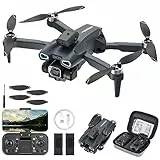 Drone Pieghevole con Telecamera 1080P, GuKKK Brushless Motore Droni con 2 Telecamere, Quadcopter RC FPV WiFi Fotocamera Evitamento Attivo Degli Ostacoli, Altitude Hold, 2 Batterie, per Principianti