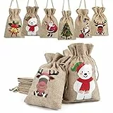 Yuson Girl Natale Sacchetti Regalo Caramella Regalo Natalizio Sacchetti acchetti di Iuta Sacchetti Regalo Sacchetti in Tela con Coulisse per Caramelle Cioccolatini Biscotti Alimenti