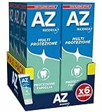 Dentifricio AZ Multi Protezione, Ideale per la Famiglia, Pulizia Denti Profonda, Gusto Menta, Maxi Formato da 6 Confezioni X 75ml