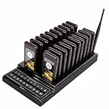 Retekess T111 Cercapersone Ristorante Wireless, Cicalini per Ristorante, 3 Modalità di Prompt, Chiamata a Doppio Pulsante, 500M a Lunga Distanza, Campane, per Ristoranti, Caffè, Hotel