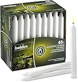 Bolsius Lunghe a Cono-Bianche-Set di 45 unità-Lunga Durata di 6 Ore-Basiche Decorative-Cera Altezza Diametro 2.13 cm, Dimensione Candela Singola: h 18cm Ø2.13cm, 45