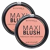 Rimmel London Maxi Blush Fard in Polvere Formula Fondente ad Azione Illuminante con Texture Ultra Sottile e Leggera ad Effetto Bonne Mine Finish Naturale a Lunga Tenuta Colore 001 Third Base - 2 Fard