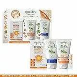Equilibra Solari, Cofanetto Suncare Specialist, Integratore Alimentare Bronze Control, Aloe Crema Solare SPF 50+ Idratante e Protettiva, Aloe Gel Doposole, Stick Solare Labbra SPF30, Confezione Regalo