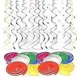 Moguxb Decorazioni a Spirale Festoni a Spirale 48 Pezzi Stelle Filanti a Spirale 6 Colori Decorazioni per Feste di Stelle Filanti per Natale Halloween Matrimonio Compleanno Articoli per Feste