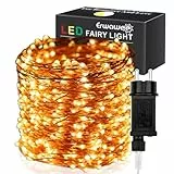Luci di Natale Filo di rame stellato, 100M 1000 LED Catena luminosa Bianco caldo, 8 modalità luci stringa Esterno Interno Impermeabile ip44 decorazioni natalizie per Natale,festa,albero,casa,giardino