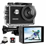 Apexcam 4K 60FPS EIS Action Camera WiFi 20MP Sport Camera Ultra HD Fotocamera Impermeabile 40M Sott'acqua Regolabile Grandangolare Mic Esterno Con Telecomando 2x1350mAh Batterie e Accessori