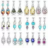 JeweBella 12 Paia Orecchini Clip Donna Ragazze Orecchini Donna Cristallo Orecchini Pendenti Boemia Set Acciaio Inossidabile Anallergici Multicolor Orecchini Senza Buco Set Gioielli