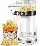 COOCHEER 5480_W_EU*Z, Macchina per popcorn ad aria calda da 1200 W, per casa, design ampio, con misurino e coperchio rimovibile, senza BPA, Bianco