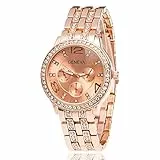 ELLENNE OROLOGIO DONNA IN ACCIAIO AUTOMATICO POLSO VINTAGE QUARZO RAGAZZA FASHION A08 (Rosa A08-1)