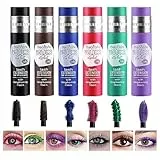 Holzsammlung 6 colori mascara, mascara in fibra colorata affascinante mascara a lunga durata, ciglia spesse e lunghe Trucco per occhi impermeabile e antimacchia