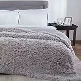 Sleepdown Copriletto in pile di lusso in pelliccia sintetica a pelo lungo, super morbido, caldo, accogliente, 150 cm x 200 cm