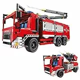Think Gizmos TG901 Camion Pompieri Giocattolo da Costruire – Set di Costruzioni per Bambini da 1288 Pezzi – 2 Modelli di Camion Giocattolo per Bambini Modello Vigili del Fuoco con Vera Pompa d’Acqua