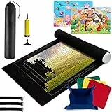 Mengger Rotolo di Puzzle tappetino 2000 Puzzle Roll Up Mat Game Storage Portatile Puzzle Portatile Roll Up Set Coperte Con 2Pcs puzzle in legno
