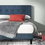 Zinus Omkaram Struttura per letto con Bottoni Navy Imbottita, Letti con Piattaforma, Blu Scuro, Montaggio Facile, 160 X 190 cm