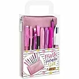 Bic Pink&Purple, Set Con Astuccio, 2 Penne A Sfera, 1 Penna Gel Cancellabile, 1 Pennarello Punta Fine, 2 Matite Grafite, 3 Pennarelli Indelebili, Kit Scrittura, 10 Unità, Multicolore