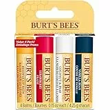 Burt's Bees Balsamo per Labbra, Confezione Multipla, Set di Balsamo per Labbra, Cera d'Api, Fragola, Cocco e Pera, Vaniglia, Best of Burt's, 4x4.25 g