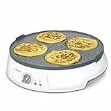 Cecotec Fun Crepestone Twin Crepestone - Piastra reversibile da 1200 W con rivestimento antiaderente RockStone, termostato regolabile, rullo spalmatore e spatola inclusi, 30,5 cm
