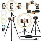 TARION Selfie Ring Light con treppiede 11 Pollici LED Ring Light Kit di illuminazione Studio Dimmerabile USB Beauty Ring Light per telefono Live Stream Video Ritratti Fotografici (Trepiede Nero)