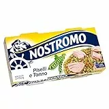 Nostromo - Tonno con Contorno di Piselli, Piatto Completo e Pronto da Gustare, Apertura Facile, 2 Lattine da 150 gr