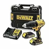 DEWALT DCD778S2T QW Trapano Avvitatore, 2 velocità a Percussione, Motore Brushless con Doppia Batteria in Valigetta, 1.5 W, 18 V, 1/2 pollice