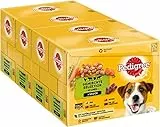 PEDIGREE Confezione multipla per adulti, 4 varietà in salsa con pollo, manzo+fegato, tacchino, manzo+agnello, 4 x 12 x 100 g