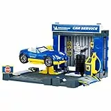 Theo Klein 3408 MICHELIN Service Station with car I Building and Car with Screw System Dismountable I Incl Screwdriver and much more I Toy for Children from 3 Years