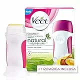 Veet Kit Roll-on Scaldacera Elettrico Easy Wax Natural Inspiration con 12 Strisce, Multicolore, per Tutti i tipi di pelle