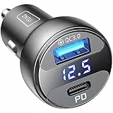 INIU Caricabatterie Auto USB C, Totale 66W 2 Porte (USB C + USB A) PD 3.0 4.0 QC Veloce Caricatore Auto compatibili con iPhone 15 14 13 12 Pro Max Huawei Samsung S21 note iPad MacBook Xiaomi
