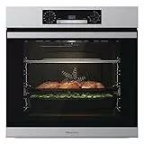 Hisense O65226AXS, Forno Elettrico da Incasso, Multifunzione Termoventilato con Vapore, Capienza XXL 77L, Pulizia AcquaClean, 13 Funzioni di Cottura (Pizza 300°C e AirFry), Inox Anti-impronta