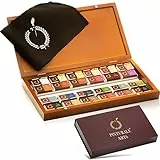 Pinturale Set Acquerelli Professionali - Kit Aquarelli Pittura Premium | 24 Colori Grandi + Scatole Di Legno + Panno | Per Artisti, Per Dipingere