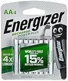 Energizer Set Pile Ricaricabili, Argento, Recharge Power Plus AA (4er Pack)