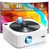 Ultimea Proiettore Full HD 1080P Nativo con Autofocus & Correzione, 5G WiFi Bluetooth Proiettore 21.000 Lux Support 4K Home Cinema Proiettore Outdoor per iOS/Android Phone/TV Stick/Laptop/PS5