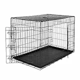 lionto Gabbia di Transporto pieghevole per Cuccioli per Cani, (XXL) 106x71x77 cm Nero