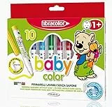FIBRACOLOR Pennarelli Baby Color, confezione 10 colori, superlavabili solo con acqua