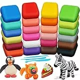 Argilla da Modellare – 24 Colori Pasta Modellabile Magica Essiccante All'aria per Bambini, Regalo per Ragazzi e Ragazze Dai 3 ai 12 Anni