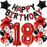 Palloncini 18 Anni Compleanno ragazza Neri e Rosso decorazioni compleanno 18 anni ragazza palloncini 18 anni ragazza festa 18 Anni Palloncini Compleanno 18 anni Decorazione ragazza addobbi Rosso