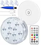 Qoolife Ricaricabile LED Sommergibili Luci Con Telecomando, USB RGBW Luci Piscina Impermeabile LED di Luci Subacquee per La Cerimonia Nuziale/Partito/Piscina/Fish Tank Decorazione