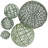 Garneck 5Pcs Pianta Artificiale Arte Topiaria Gabbia Di Sostegno Della Sfera Pianta Di Plastica Traliccio Finto Palla Verde Telaio Cremagliera Supporto Della Sfera Del Fiore Supporto