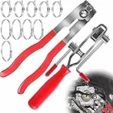 Set di 12 fascette stringitubo per manicotti per assi, pinze per tubi singoli, pinze per morsetti per orecchio, fascette crimpatrici, fascette per asse per la maggior parte delle automobili, kit di
