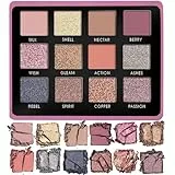 Palette Ombretti Nude Rosa Neutri - 12 Colori Brillanti e Opachi Altamente Pigmentati per Trucchi Ombretto Occhi Natural - Make Up Palette Ombretti Professionali Formato Viaggio Con Specchio