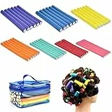 QINERSAW 42 Bigodini Flessibili in Schiuma Bigodini Flessibili Senza Calore 18 CM Bigodini Morbidi per Capelli Corti-Medi Bigodini Ricci per Creazione di Acconciature Fai da Te (7 Colori, 6 Misure)