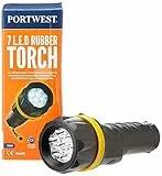 Portwest PA60YBR Torcia in Gomma a LED, Giallo/Nero