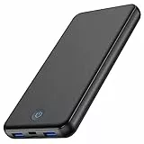 QTshine Power Bank 10000mAh,Ricarica Rapida,Caricabatterie Portatile con Tipo C e Micro USB ingresso, Powerbank per iPhone 12/11/XS/XR, Samsung, Tablet Ecc