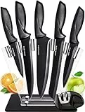 Home Hero Ultra Nitido da Coltelli Cucina Inox - Set Coltelli da Cucina Professionali (7 pezzi con Ceppo - Nero)