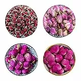 CoolCrafts Fiori Secchi Naturali (30g / Borse) Palla di Peonia, Rosa Essiccata per Decorare Candele Sapone