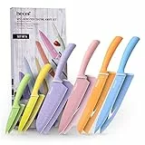 hecef Set Coltelli da Cucina Professionali - Set di Coltelli Colorati 6 pezzi - Coltelli Antiaderenti Rainbow Sharp - Set Coltelli Cucina Professionali da Chef con Coperture di Protezione